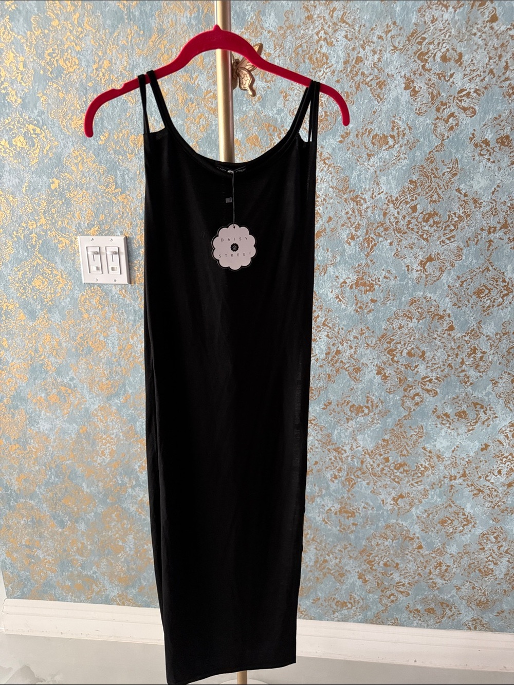 Classic Black Slip Dress with Side Cutouts
